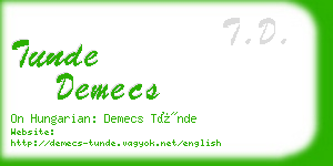 tunde demecs business card